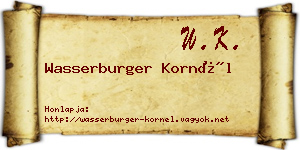 Wasserburger Kornél névjegykártya