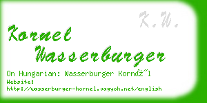 kornel wasserburger business card